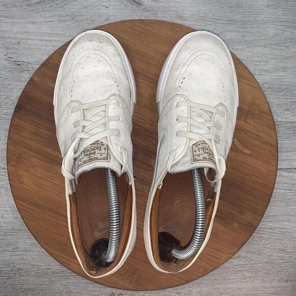 Nike SB Zoom Stefan Janoski Mens Size 8.5 White Ostrich Skate Shoes 616490 102 - Picture 6 of 13